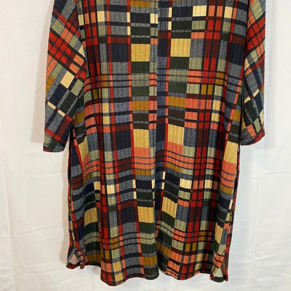 URBANOLOGY Pure Essence Plaid 3/4 Sleeve Dress NWOT Women's Size Large - Picture 9 of 12